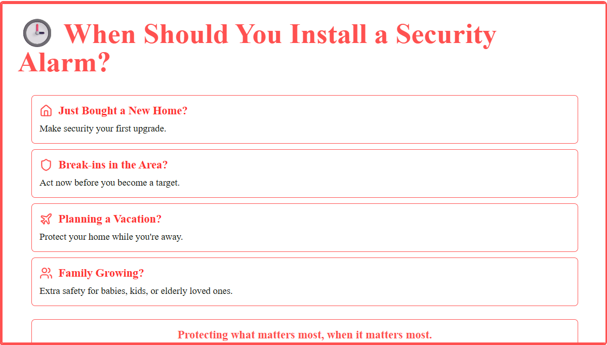 When Should You Install a Security Alarm?