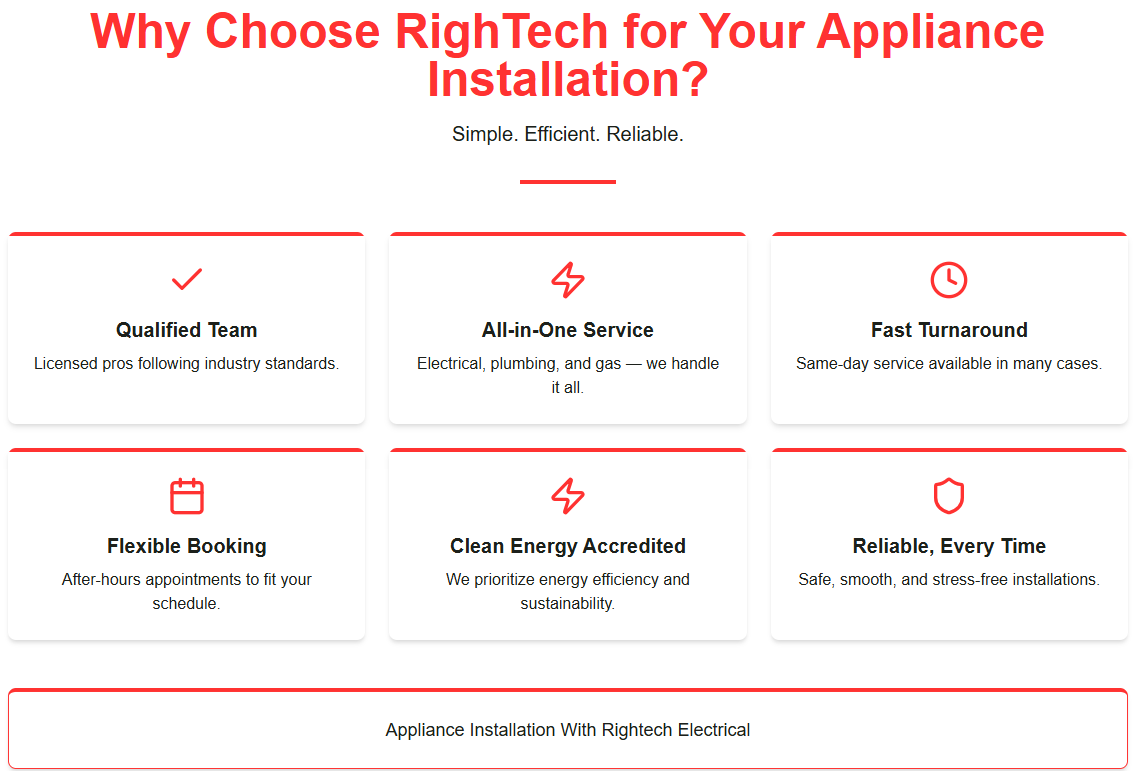 Why Choose Rightech For Appliance Installation?