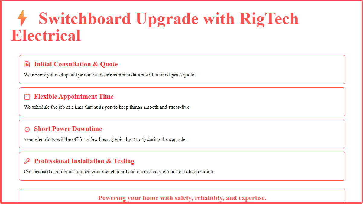 The Switchboard Upgrade with Rightech Electrical